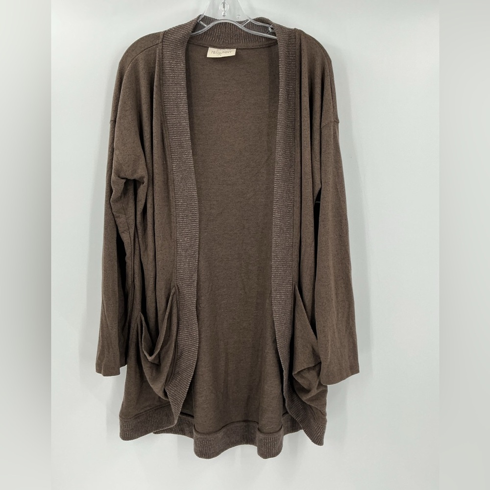 78&sunny Cocoon Cardigan in Heathered Dark Chocolate 10-12 - Picture 2 of 10